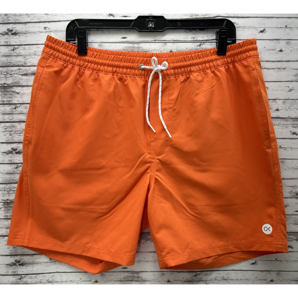 Outerknown Swim Shorts Orange Men's Size Large Kelly Slater Trunks Surf
